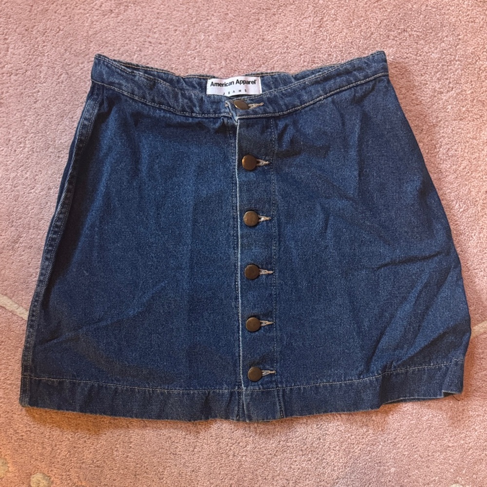 American Apparel Jean Button-Up Mini Skirt
